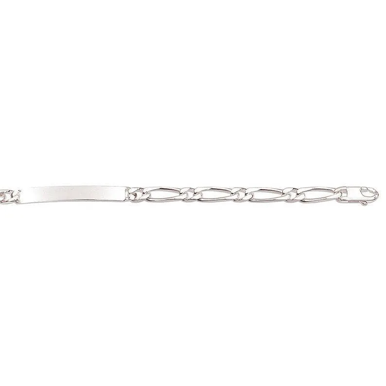 Gourmette en argent 925 à maille alternée avec plaque d'identité